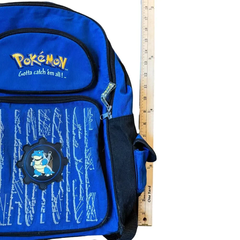 Vintage 2000 Pokémon Backpack Blastoise Nintendo Kids Bag Blue